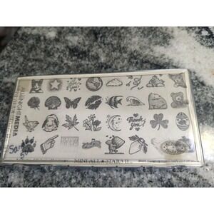 Vintage All Night Media Mini All Stars II Rubber Stamps Set